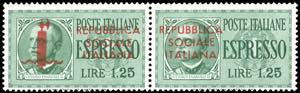1944 - 1,25 lire, coppia orizzontale, un ... 