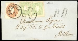 1863 - 3 soldi verde giallo, due esemplari, ... 