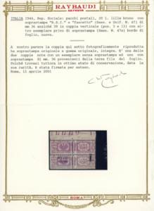 1944 - 20 lire, coppia verticale, ... 