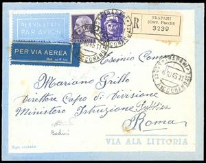 1945 - 10 lire Imperiale, in affrancatura ... 