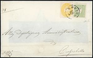 1863 - 2 soldi giallo, dent. 14, 3 soldi ... 