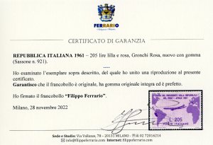1961 - 205 lire Gronchi rosa ... 