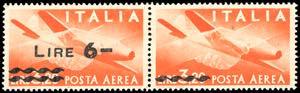 1947 - 6 lire su 3,20 arancio, coppia ... 