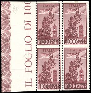 1952 - 1.000 lire Campidoglio, blocco di ... 