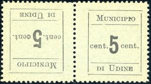 UDINE 1918 - 5 cent. coppia tète-bèche ... 