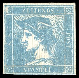 1851 - 3 cent. azzurro grigio Mercurio, I ... 