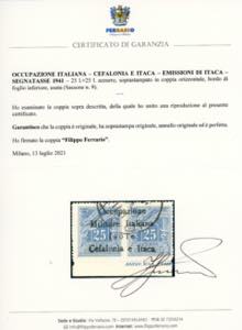 EMISSIONI DI ITACA SEGNATASSE 1941 ... 