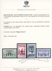 MONTENEGRO 1942 - Soprastampati in ... 