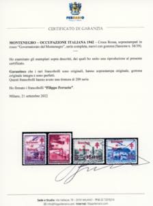 MONTENEGRO 1942 - Croce Rossa, ... 