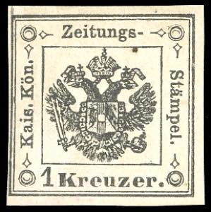 1858 - 1 kr. nero (2), gomma ... 