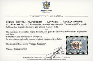 COSTANTINOPOLI SEGNATASSE 1922 - 2 ... 