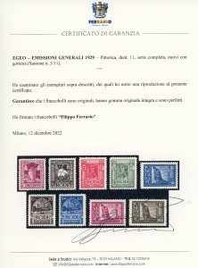 1929 - Pittorica dent. 11, serie ... 