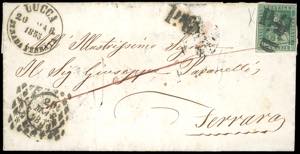 1855 - 4 crazie verde su grigio (6), tre ... 