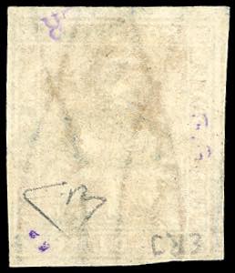 1857 - 1 soldo ocra (11), margini ... 