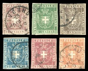 1860 - Serietta di sei valori (17/23), ... 