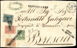 1860 - 5 cent. verde, 20 cent. azzurro, 40 ... 