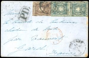 1860 - 20 cent. azzurro grigio, due ... 