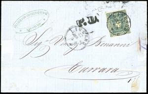 1860 - 20 cent. azzurro grigio verdastro ... 