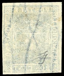 1860 - 20 cent. azzurro, parziale ... 