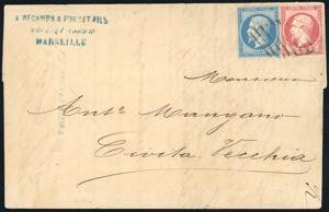 1866 - CIVITAVECCHIA, griglia - 20 cent. e ... 