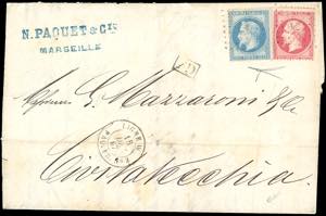 1867 - MARSIGLIA, bollo a punti con ... 