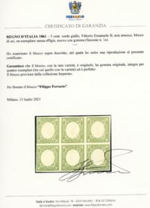 1861 - 5 cent. verde giallo, non ... 