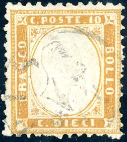 1862 - 10 cent. bistro giallo (1), usato, ... 