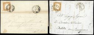 1862 - 10 cent. (1,1k), due esemplari di ... 