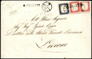 1862 - 20 cent. indaco (2), bordo di foglio ... 