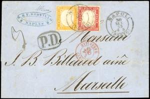1863 - 80 cent. giallo arancio (4), in ... 