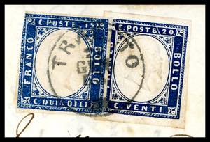 1863 - 15 cent. azzurro scuro tipo ... 