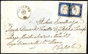 1863 - 15 cent. azzurro scuro tipo Sardegna ... 