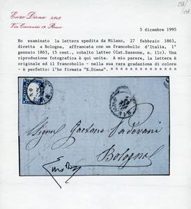 1863 - 15 cent. cobalto latteo ... 