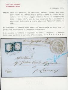 1863 - 15 cent. celeste latteo ... 