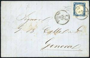 1863 - 15 cent. azzurro verdastro tipo ... 