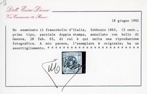 1863 - 15 cent. Litografico, I ... 