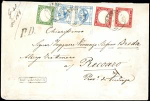 1863 - 15 cent. Litografico, II tipo, due ... 