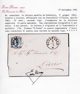 1863 - 15 cent. Litografico, II ... 