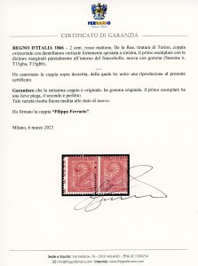 1866 - 2 cent. De La Rue, tiratura ... 