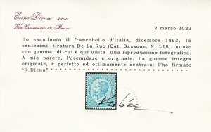 1863 - 15 cent. De La Rue (L18), ... 