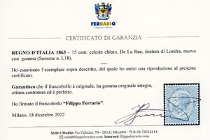 1863 - 15 cent. De La Rue (L18), ... 