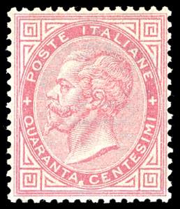 1863 - 40 cent. De La Rue, tiratura di ... 