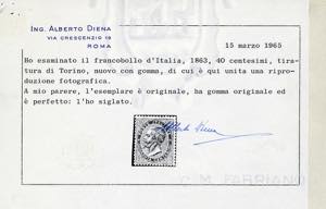 1866 - 40 cent. rosso carminio, De ... 