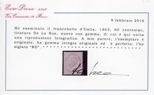 1863 - 60 cent. lilla chiaro, De ... 