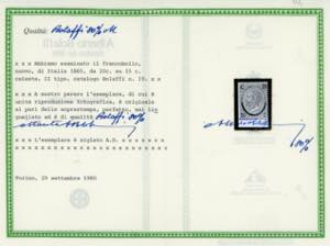 1865 - 20 cent. su 15 cent. Ferro ... 