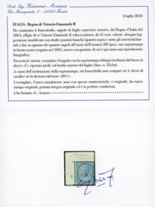 1865 - 20 cent. su 15 cent. Ferro ... 