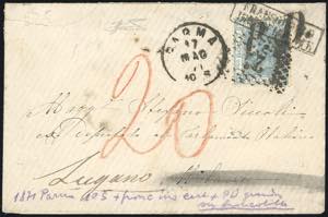 1867 - 20 cent. celeste chiaro, tiratura di ... 