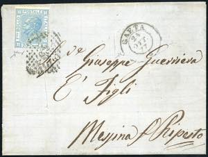 1877 - 20 cent. azzurro, tiratura di Torino ... 