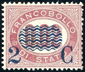 1878 - 2 cent. su 0,02 lire Servizio ... 