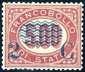 1878 - 2 cent. su 5 lire Servizio ... 